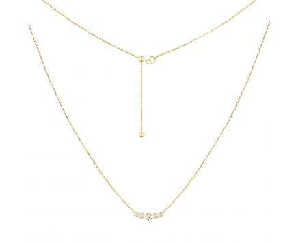 Necklace with diamonds and yellow gold 1L034DK-0177-1