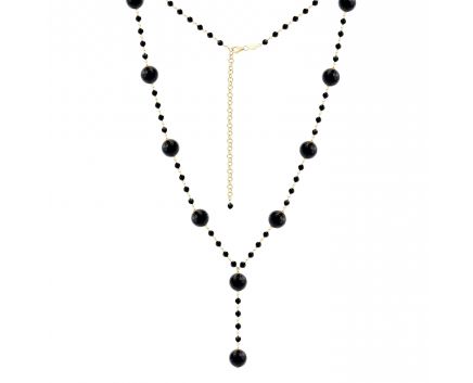 Necklace with onyx in yellow gold 2-016 109