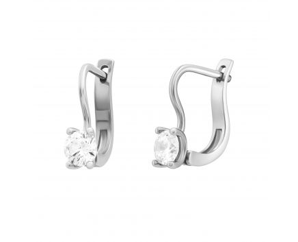 Earrings with cubic zirconia in white gold 2S304-0130