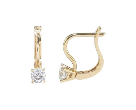 Earrings with zirconias in yellow gold 2-113 296