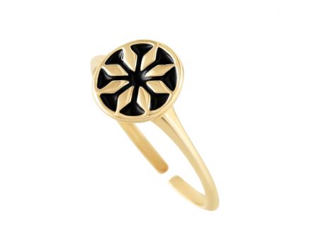 Ring black enamel in rose gold 2-175 285