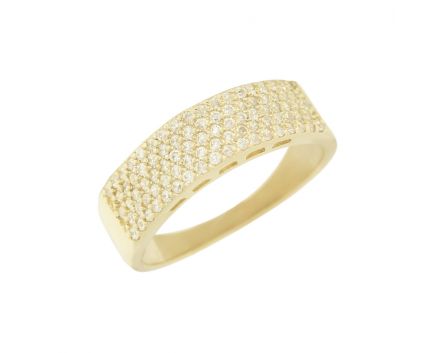 Yellow gold ring with zirconias 2-177 007