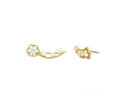 Earrings with zirconias in yellow gold 2-177 223