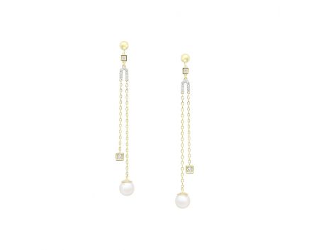 Earrings in yellow gold with pearls ZARINA