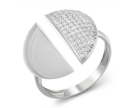 Ring with cubic zirconia in white gold 2-230 334