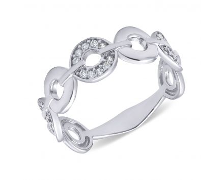 Ring with zirconias on white gold 2-230 473