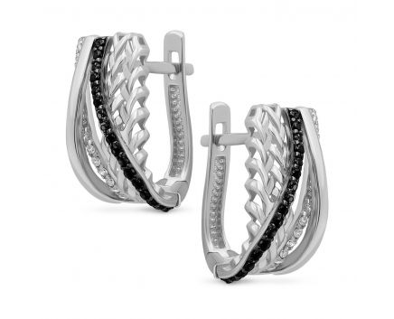 Earrings with zirconias in white gold 2-230 656