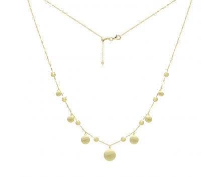 Yellow gold necklace with brushed pendants