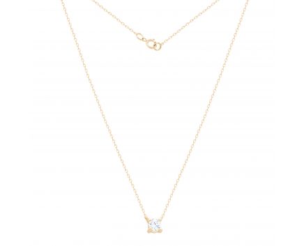 Necklace with cubic zirconia in rose gold 42 cm 2L526-0189