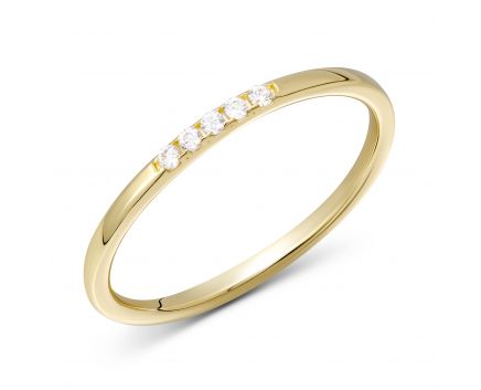 Кольцо с фианитами в желтом золоте 2К914-0127