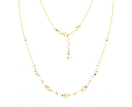 Necklace in a combination of white, yellow and rose gold 2Л526-0247