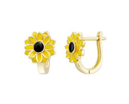 Earrings child with emallu yellow gold 2С526-0397