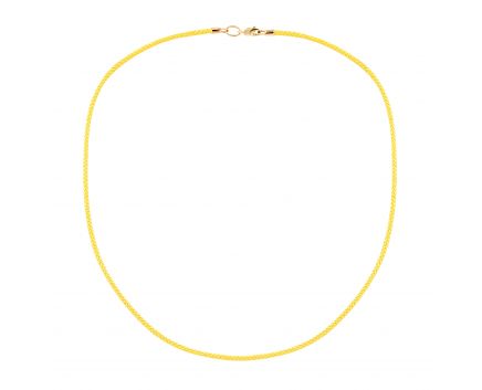 Колье желтый шнурок в розовом золоте 45 см 2Л150-0002-1