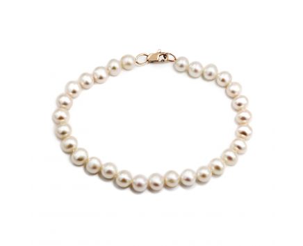 Bracelet with pearls in rose gold 20 cm 2-241 279