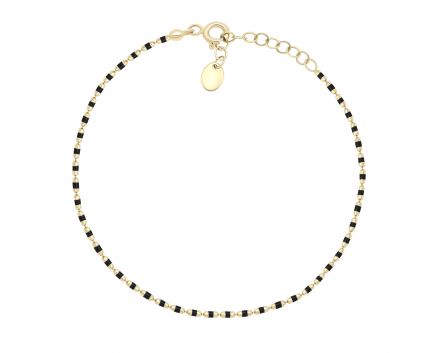 Black enamel bracelet in yellow gold 2B526-0097