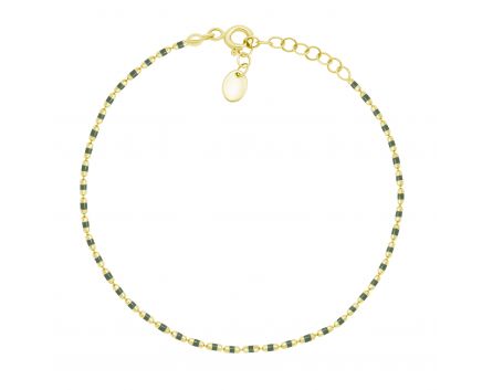 Bracelet dark green enamel in yellow gold 2B526-0097