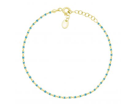 Yellow gold bracelet with turquoise enamel 2B526-0097-4