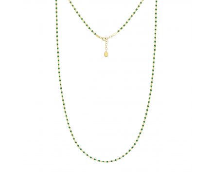 Necklace dark green enamel in yellow gold 2L526-0167-7