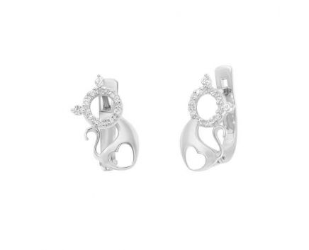 Earrings with zirconias in white gold 2С071-0167