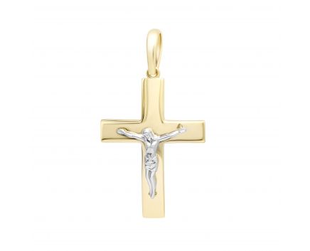 Cross in a combination of yellow and white gold 4 cm 2P914-0014