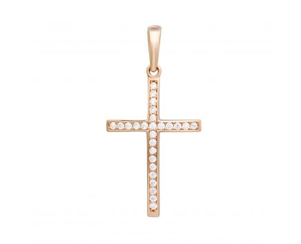 Rose gold cross 2П914-0025