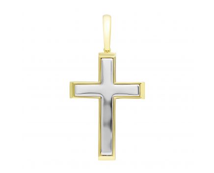 Крест из бело-желтого золота 4 см 2П914-0030-1
