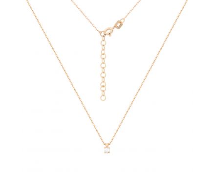Necklace with cubic zirconia in rose gold 2L914-0045