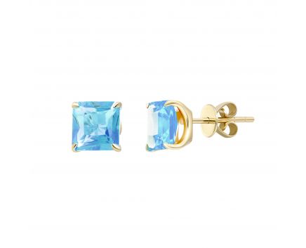 Earrings with topaz in yellow gold 2С034НП-1424