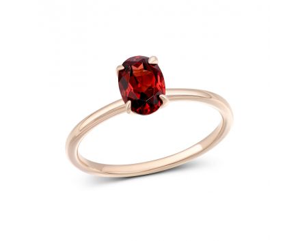 ring with a garnet in rose gold 2К034НП-1670