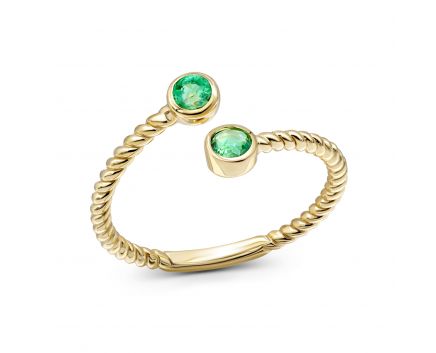 Ring with emeralds in yellow gold 1K034DK-1734