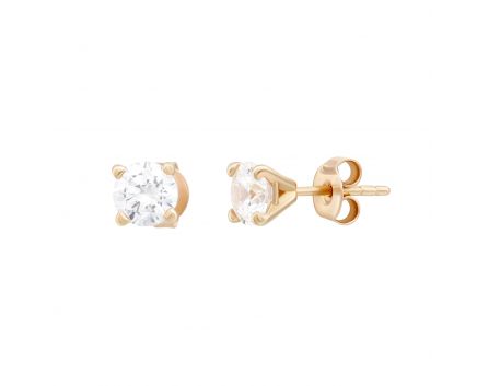 Earrings with cubic zirconia in rose gold 2-245 350