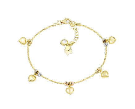 Gold bracelet with cubic zirconia 2B526-0122
