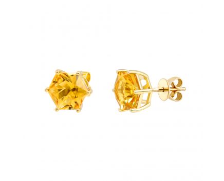 Earrings with citrines in yellow gold 2С034НП-1439