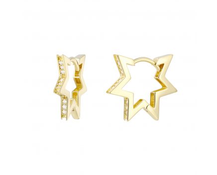 Earrings with cubic zirconia in yellow gold 2S526-0560