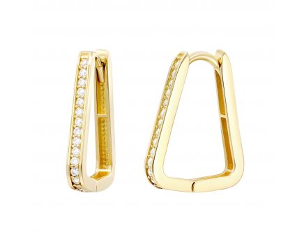 Earrings with cubic zirconia in yellow gold 2S526-0563