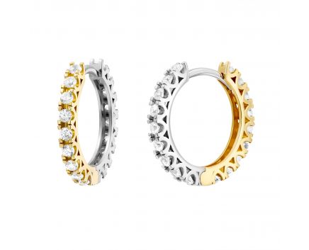 Earrings in a combination of white and yellow gold 2С526-0592