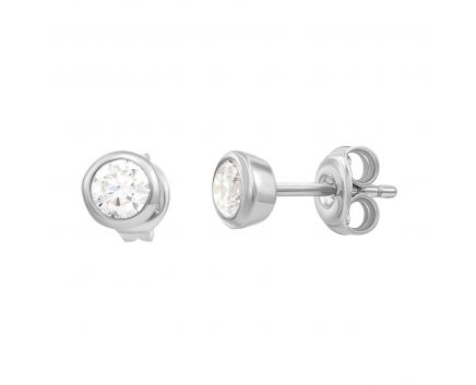 Earrings with cubic zirconia in white gold 2S526-0606