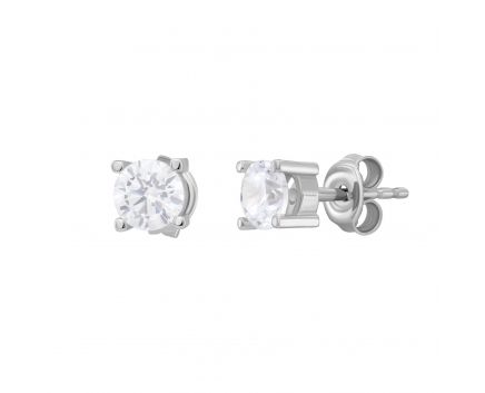 Earrings with cubic zirconia in white gold 2S526-0611