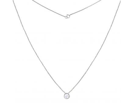 Necklace with cubic zirconia in white gold 2L526-0208