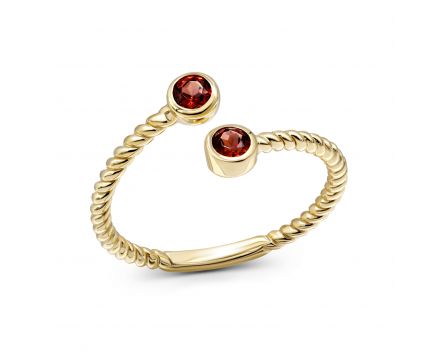 ring with a garnet in yellow gold 2К034НП-1690