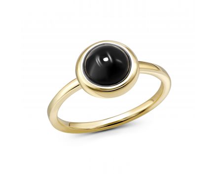 Ring with onyx in yellow gold 2К034НП-1691