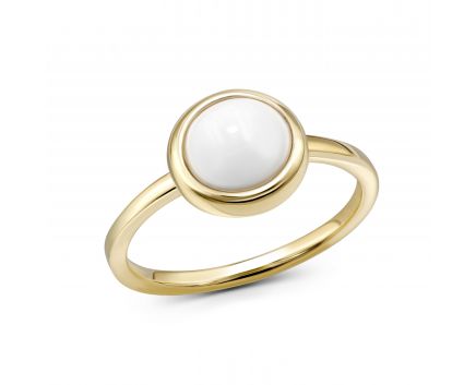 Ring with agate in yellow gold 2К034НП-1693