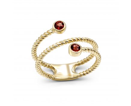ring with a garnet in yellow gold 2К034НП-1694