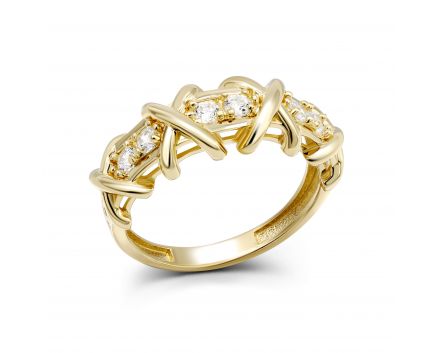 Yellow gold ring 2К143-1595