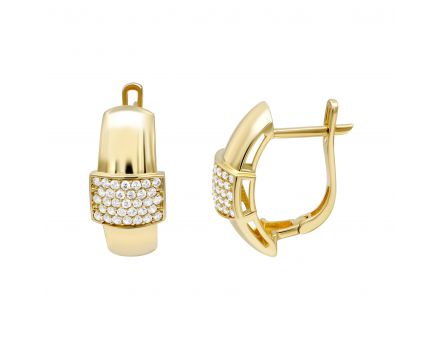 Earrings with cubic zirconia in yellow gold 2C143-2708
