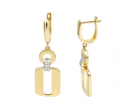 Earrings with cubic zirconia in yellow gold 2C143-2711