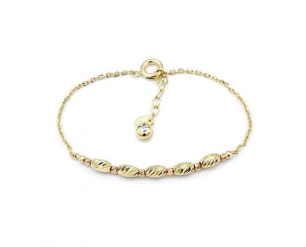 A bracelet in a combination of yellow and rose gold 2-249 361