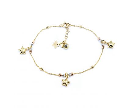 Bracelet in a combination of white, yellow and rose gold 2Б526-0188