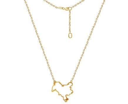 Yellow gold necklace Map of Kyiv (outline)