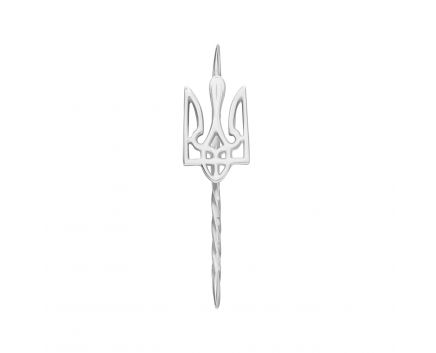 Brooch pin coat of arms of Ukraine in white gold 2Ф071-0002